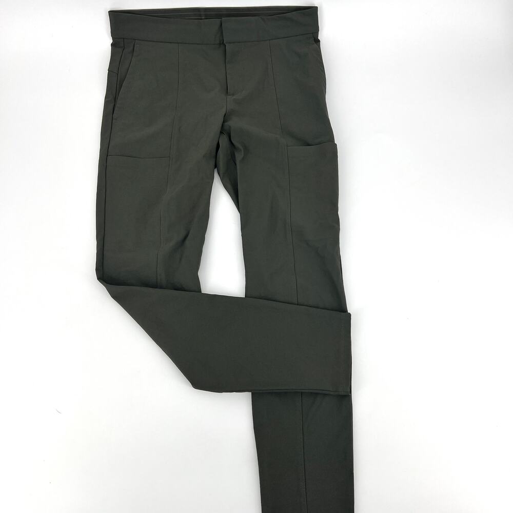 Athleta Womens Olive Green Wander Stash Hiking Travel Skinny Pants Size 6